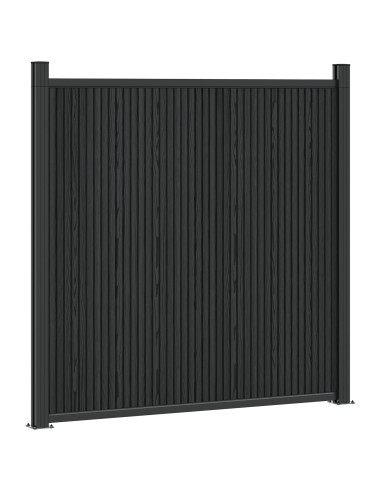 Pannello di Recinzione 8 pcs WPC e Alluminio Nero