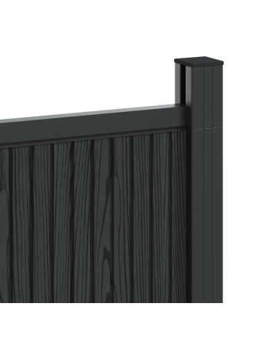 Pannello di Recinzione WPC e Alluminio Nero