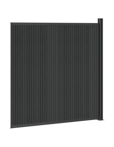 Pannello di Recinzione WPC e Alluminio Nero