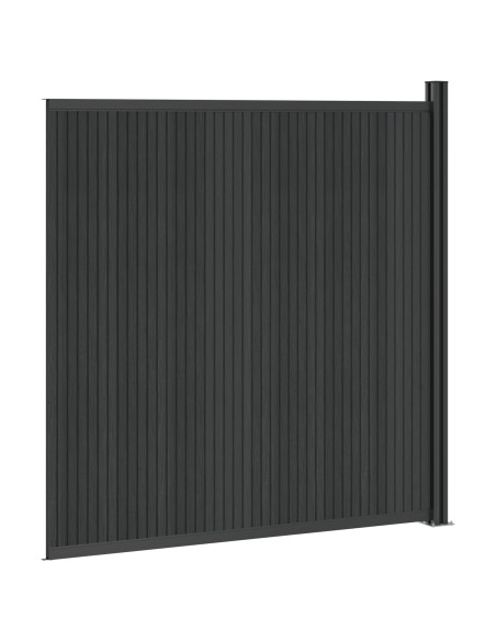 Pannello di Recinzione WPC e Alluminio Nero