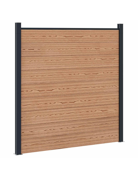 Pannello di Recinzione WPC e Alluminio Marrone