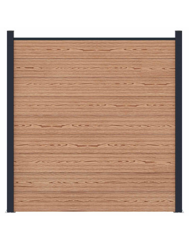 Pannello di Recinzione WPC e Alluminio Marrone
