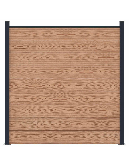Pannello di Recinzione WPC e Alluminio Marrone