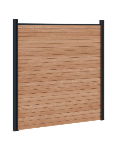 Pannello di Recinzione WPC e Alluminio Marrone