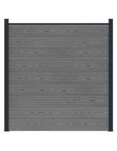 Pannello di Recinzione WPC e Alluminio Grigio 2