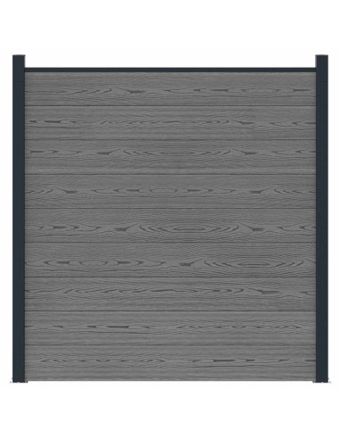 Pannello di Recinzione WPC e Alluminio Grigio
