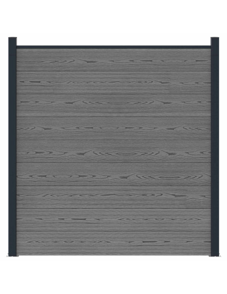 Pannello di Recinzione WPC e Alluminio Grigio