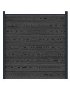 Pannello di Recinzione WPC e Alluminio Nero 2
