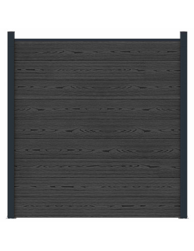 Pannello di Recinzione WPC e Alluminio Nero