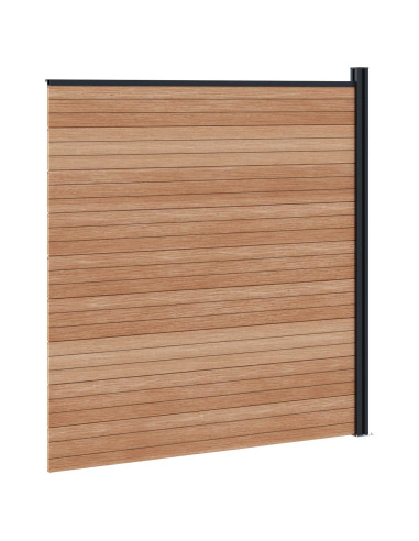 Pannello di Recinzione WPC e Alluminio Marrone