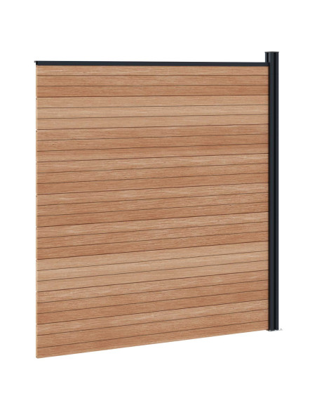 Pannello di Recinzione WPC e Alluminio Marrone