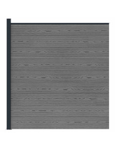 Pannello di Recinzione WPC e Alluminio Grigio 2