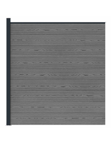 Pannello di Recinzione WPC e Alluminio Grigio