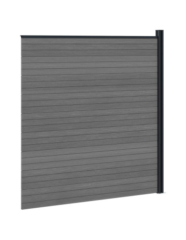 Pannello di Recinzione WPC e Alluminio Grigio
