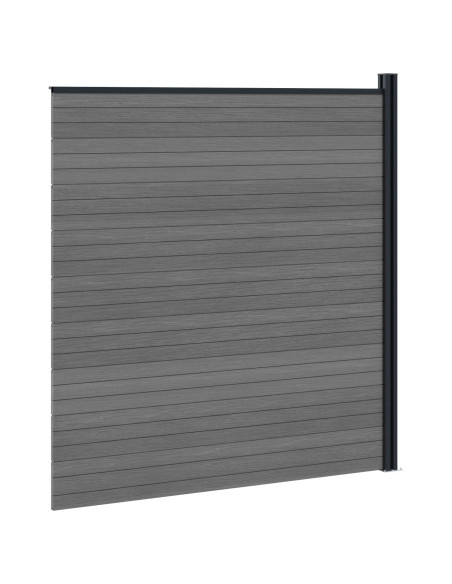 Pannello di Recinzione WPC e Alluminio Grigio