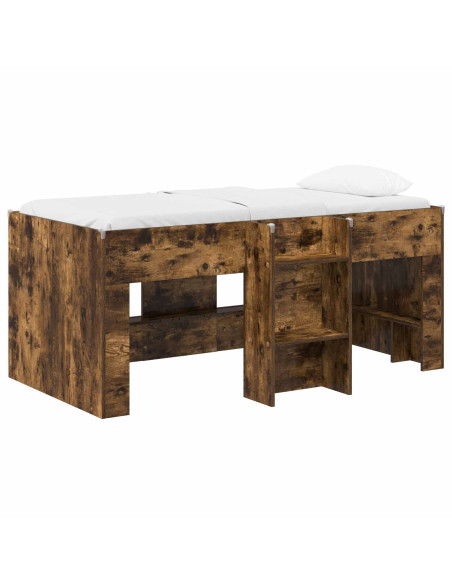 Letto Alto per Bambini 2 pcs Rovere Fumo 163 x 101,1 x 68,5 cm