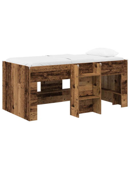 Letto Alto per Bambini 2 pcs Legno antico 163 x 101,1 x 68,5 cm