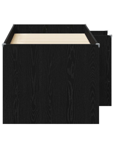 Letto Alto per Bambini 2 pcs Rovere Nero 163 x 101,1 x 68,5 cm