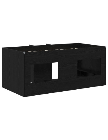 Letto Alto per Bambini 2 pcs Rovere Nero 163 x 101,1 x 68,5 cm
