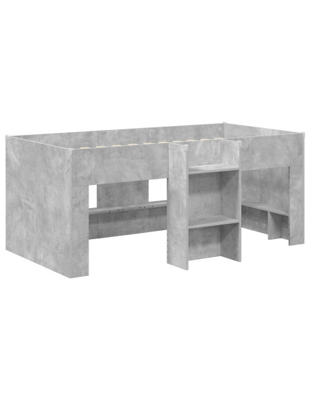 Letto Alto per Bambini 2 pcs Calcestruzzo 163 x 101,1 x 68,5 cm