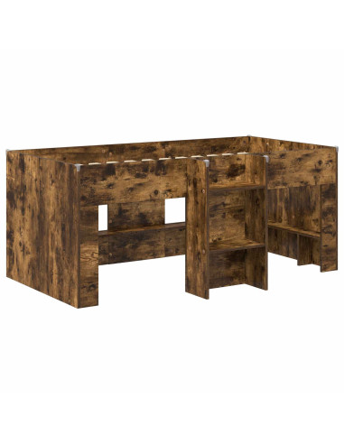 Letto Alto per Bambini 2 pcs Rovere Fumo 163 x 101,1 x 68,5 cm