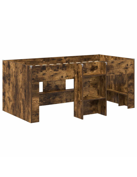 Letto Alto per Bambini 2 pcs Rovere Fumo 163 x 101,1 x 68,5 cm