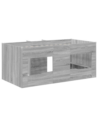 Letto Alto per Bambini 2 pcs Sonoma grigio Legno ingegnerizzato