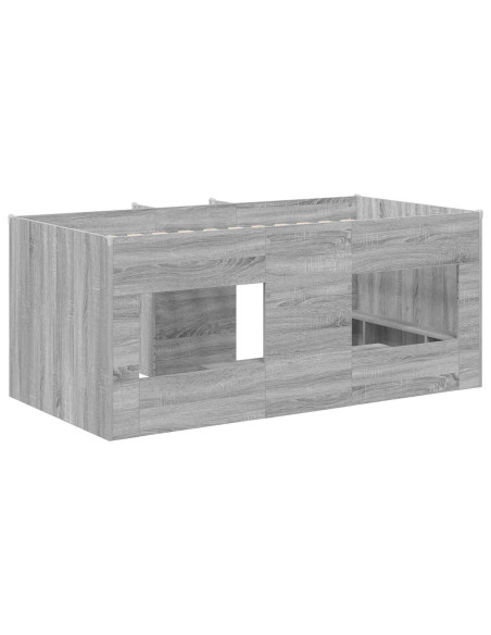 Letto Alto per Bambini 2 pcs Sonoma grigio Legno ingegnerizzato