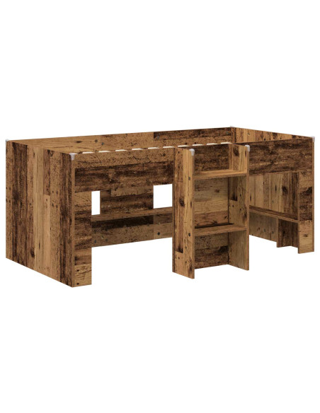 Letto Alto per Bambini 2 pcs Legno antico 163 x 101,1 x 68,5 cm