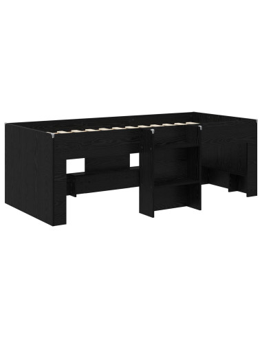 Letto Alto per Bambini 2 pcs Rovere Nero 90 x 190 cm