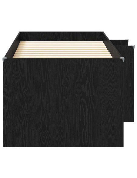 Letto Alto per Bambini 2 pcs Rovere Nero 90 x 190 cm