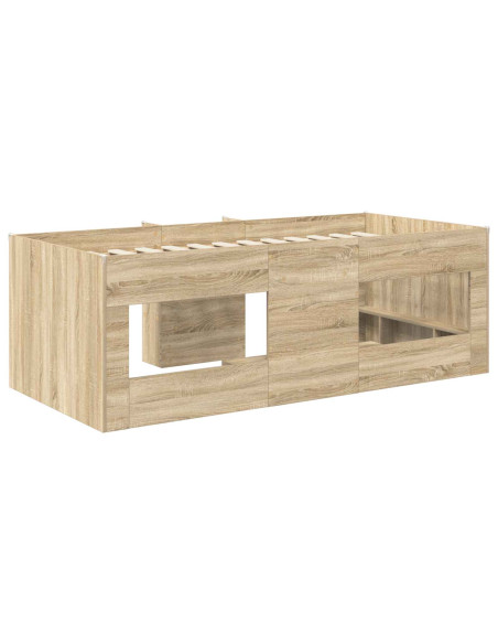 Letto Alto per Bambini 2 pcs Rovere Sonoma 90 x 190 cm