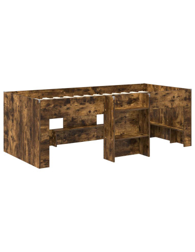 Letto Alto per Bambini 2 pcs Rovere Fumo 90 x 190 cm