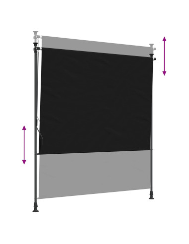 Tenda a Rullo Esterna Nero 200 x 270 cm