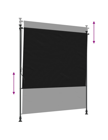 Tenda a Rullo Esterna Nero 200 x 270 cm