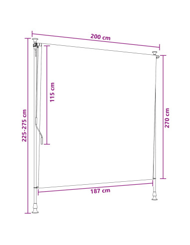 Tenda a Rullo Esterna Marrone 150 x 270 cm