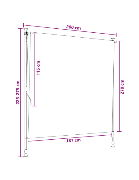 Tenda a Rullo Esterna Marrone 150 x 270 cm