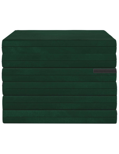 Divano Letto Pieghevole 140 x 67 x 45 cm Verde Scuro