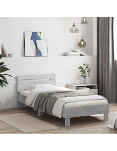 Struttura letto con testata Grigio Cemento 80 x 200 cm