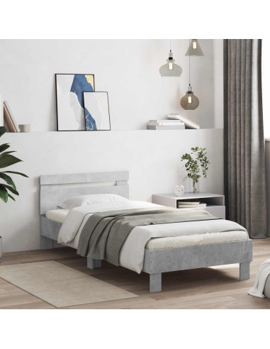 Struttura letto con testata Grigio Cemento 80 x 200 cm
