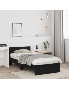 Struttura letto con testata Rovere Nero 80 x 200 cm