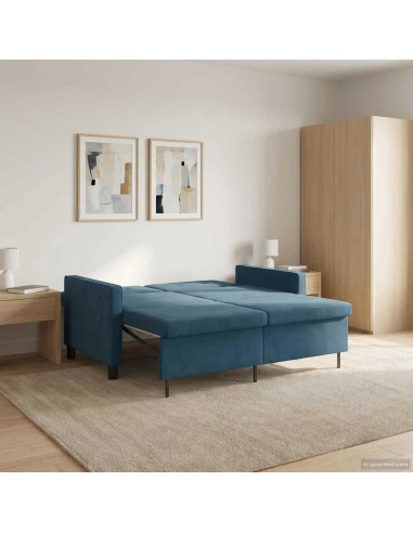 Divano letto Blu Tessuto