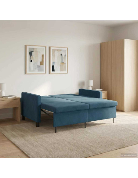 Divano letto Blu Tessuto