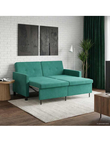 Divano letto Turchese Tessuto