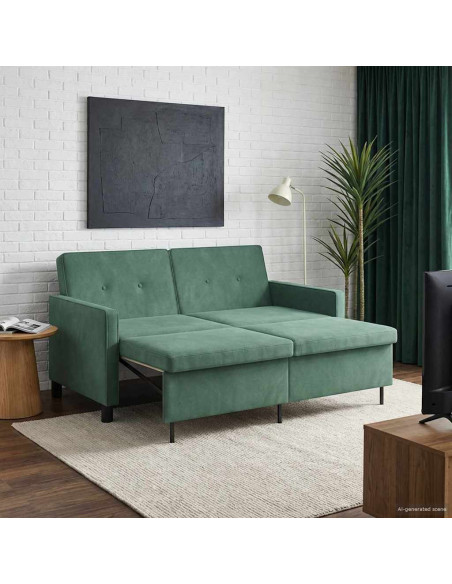 Divano letto Verde Mare Tessuto