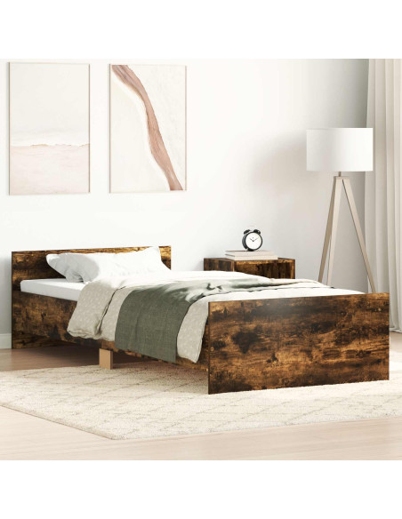 Struttura letto con testata Rovere Fumo 80 x 200 cm