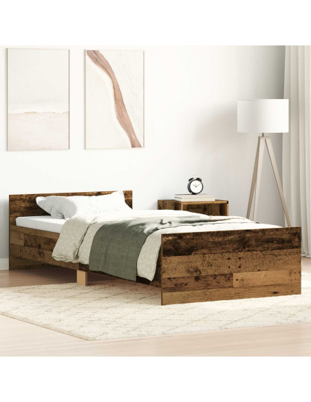 Struttura letto con testata Legno antico 80 x 200 cm