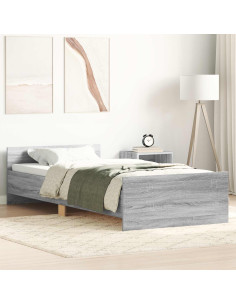 Struttura letto con testata Sonoma grigio 80 x 200 cm