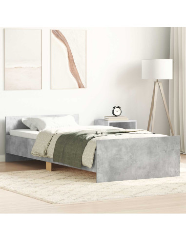 Struttura letto con testata Grigio Cemento 80 x 200 cm