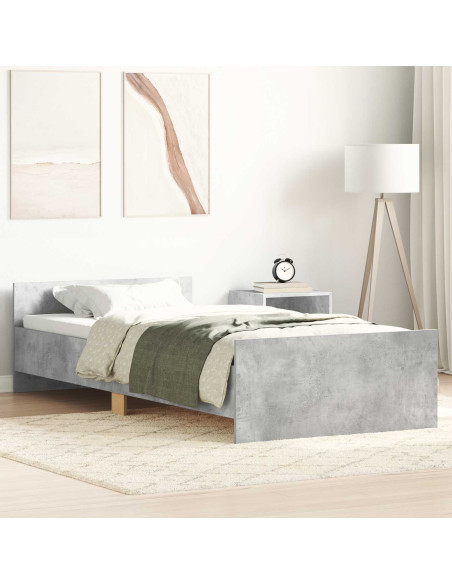 Struttura letto con testata Grigio Cemento 80 x 200 cm